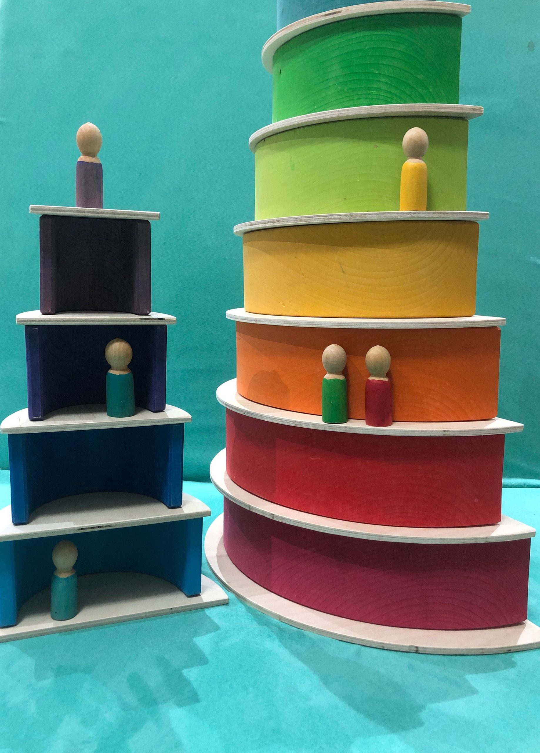 12 Piece Wooden Semicircles Rainbow Stacker – Things Never Forgotten