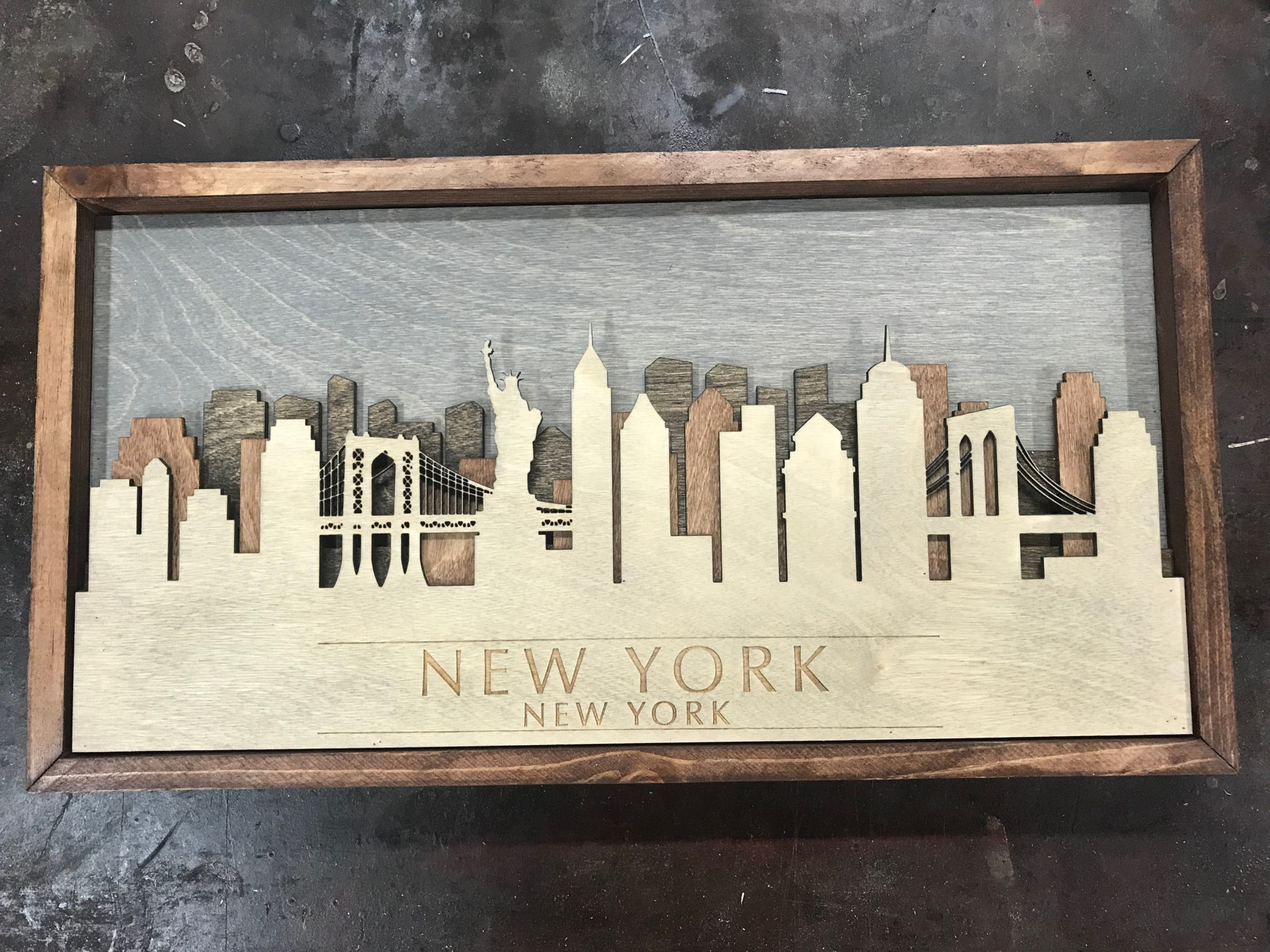 New York City Skyline Rustic Wood Layered 3d Skyline Things Never